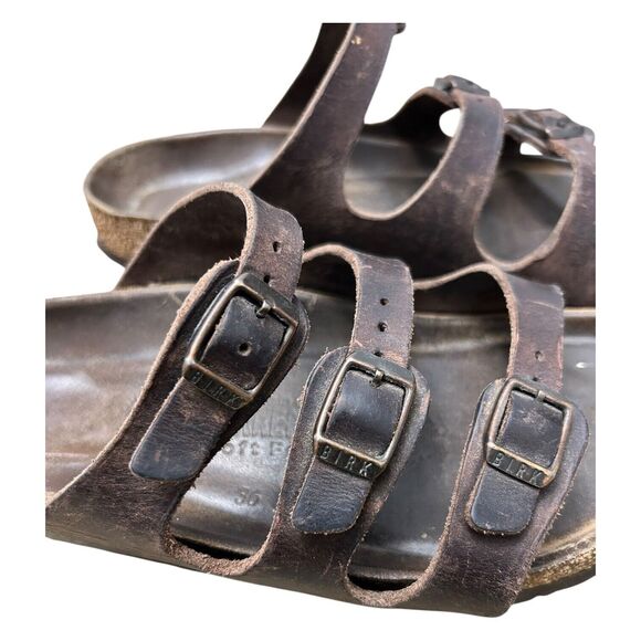 BIRKENSTOCK Florida Brown Habana Leather Size 37 - Picture 12 of 15